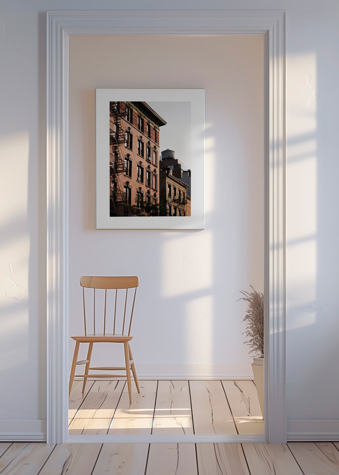 Stadtfassaden-Fotografie mit Feuertreppe