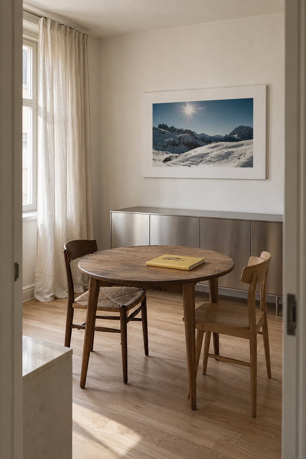 Alpine Sun - Unframed canvas in an interior