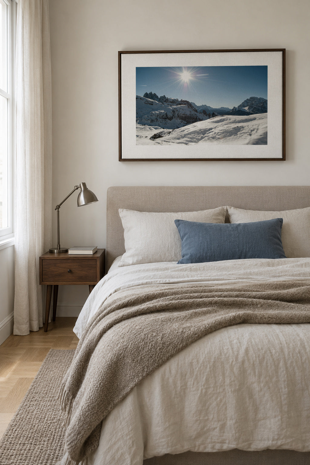 Alpine Sun - Framed canvas in an interior
