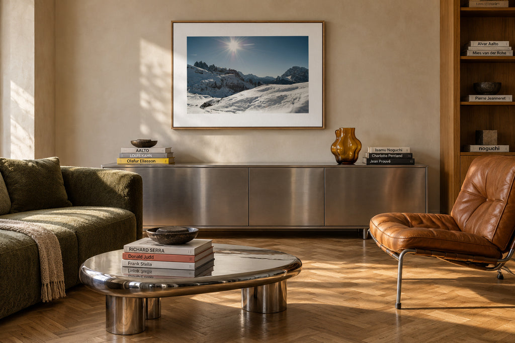 Alpine Sun - Framed canvas in an interior
