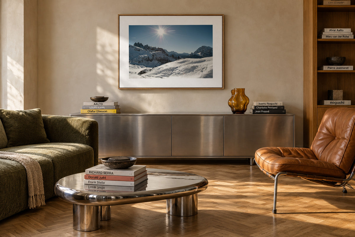 Alpine Sun - Framed canvas in an interior