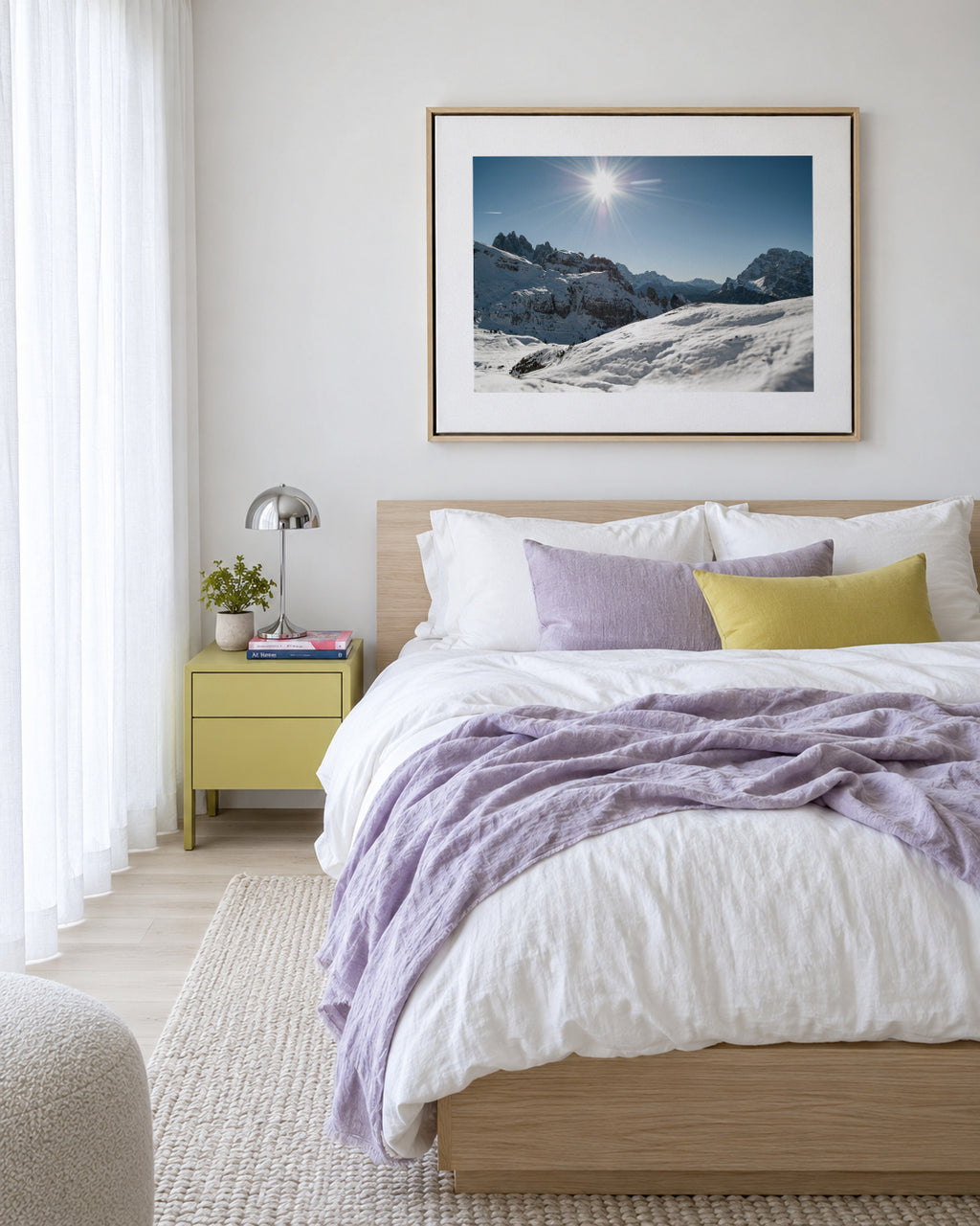 Alpine Sun - Framed canvas in an interior