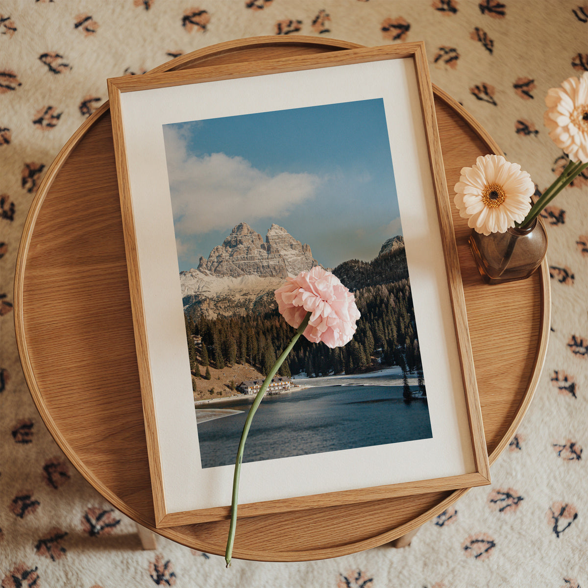 Lake Peaks - Framed poster in an interior