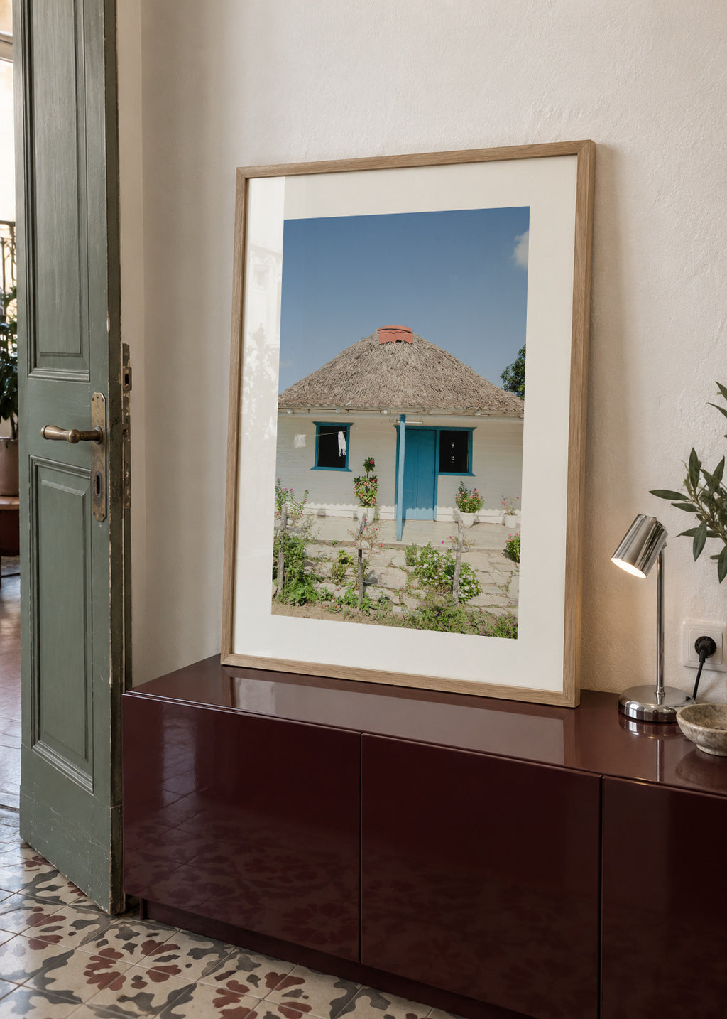 Blue House - Framed poster in an interior