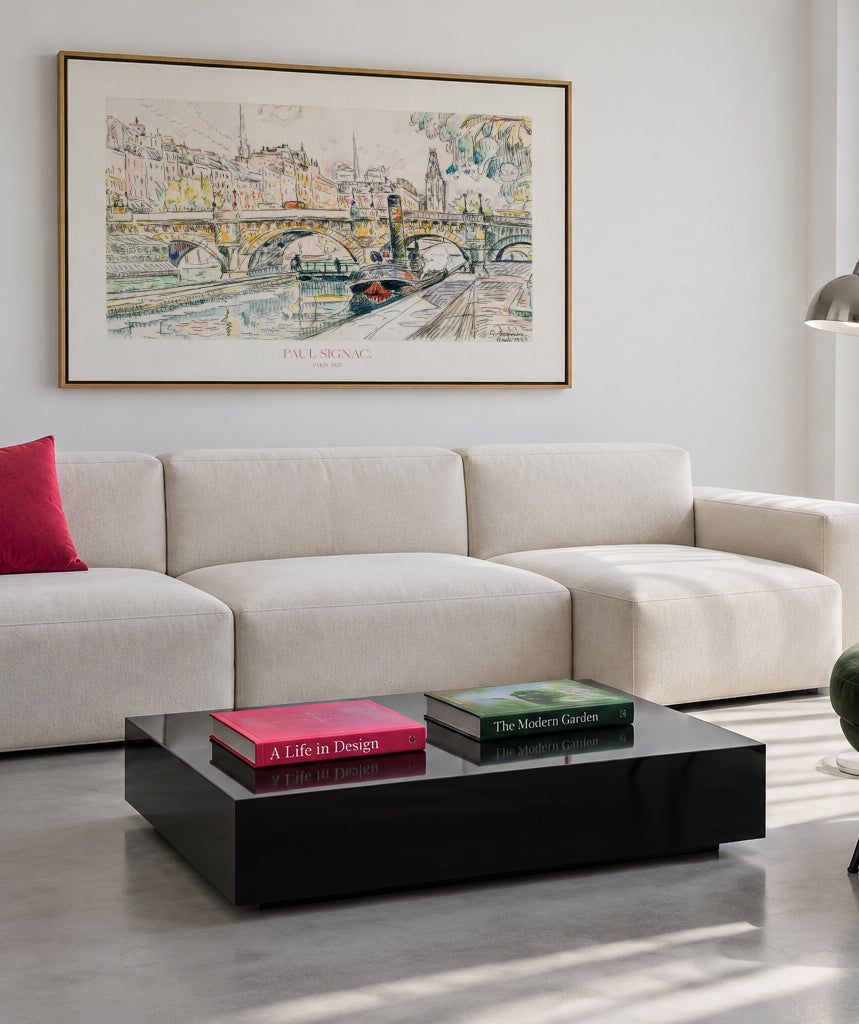 Tugboat At the Pont Neuf - Framed canvas in an interior