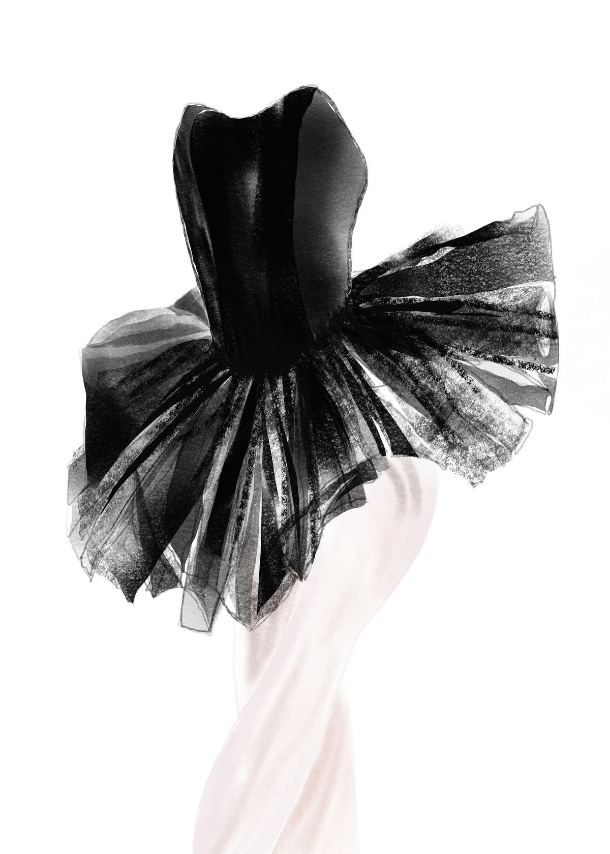 Ballerina Black Tutu Poster - Unframed art print