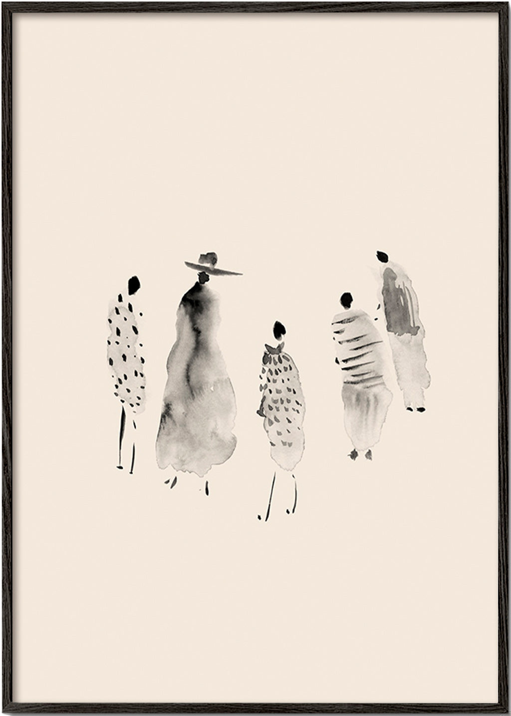 Ilustración de figuras en tinta minimalista – Black Frame