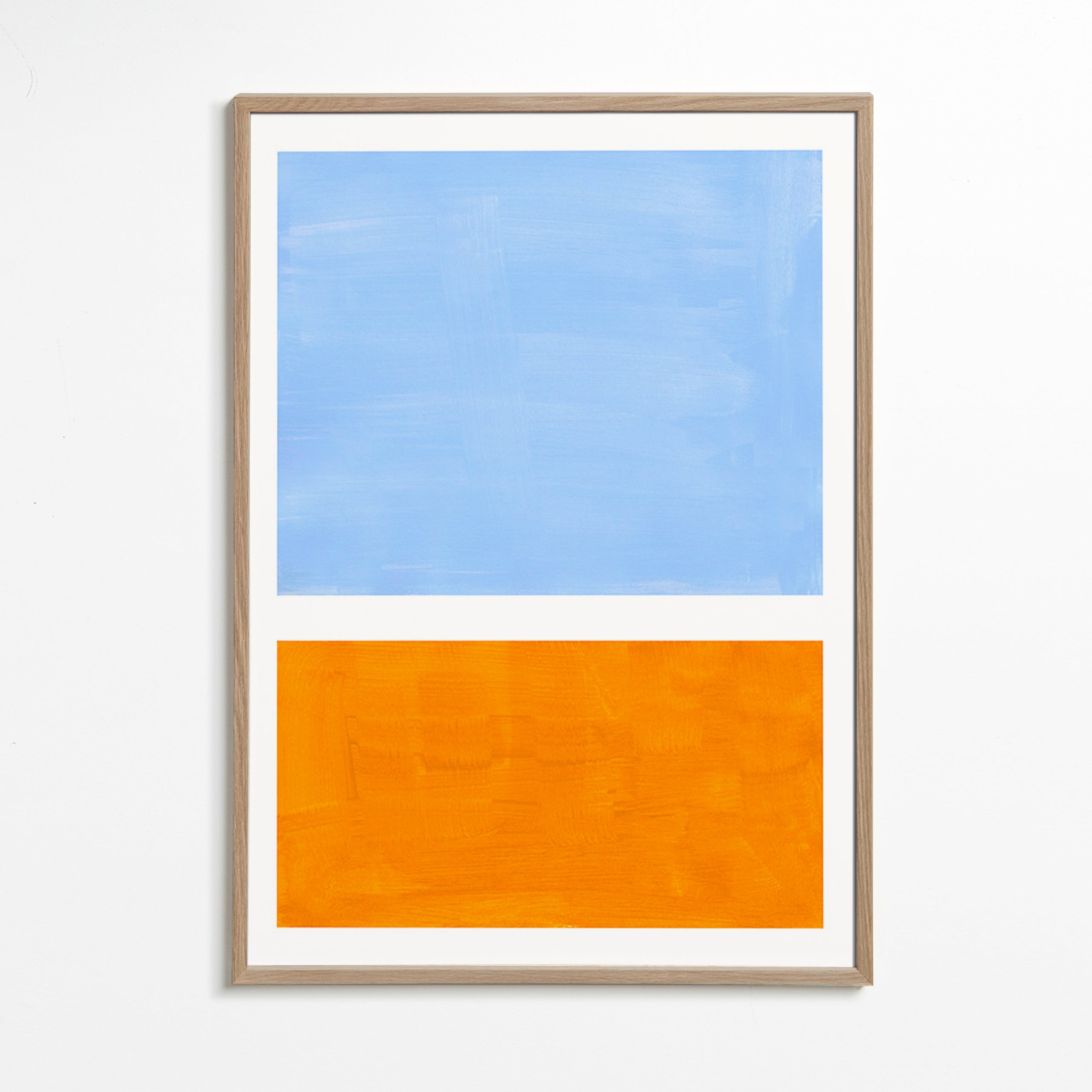 Cuadro abstracto con bloques de color – Oak Frame