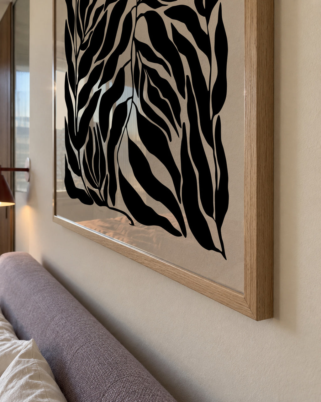 Black Leaf Silhouettes - Framed poster detail