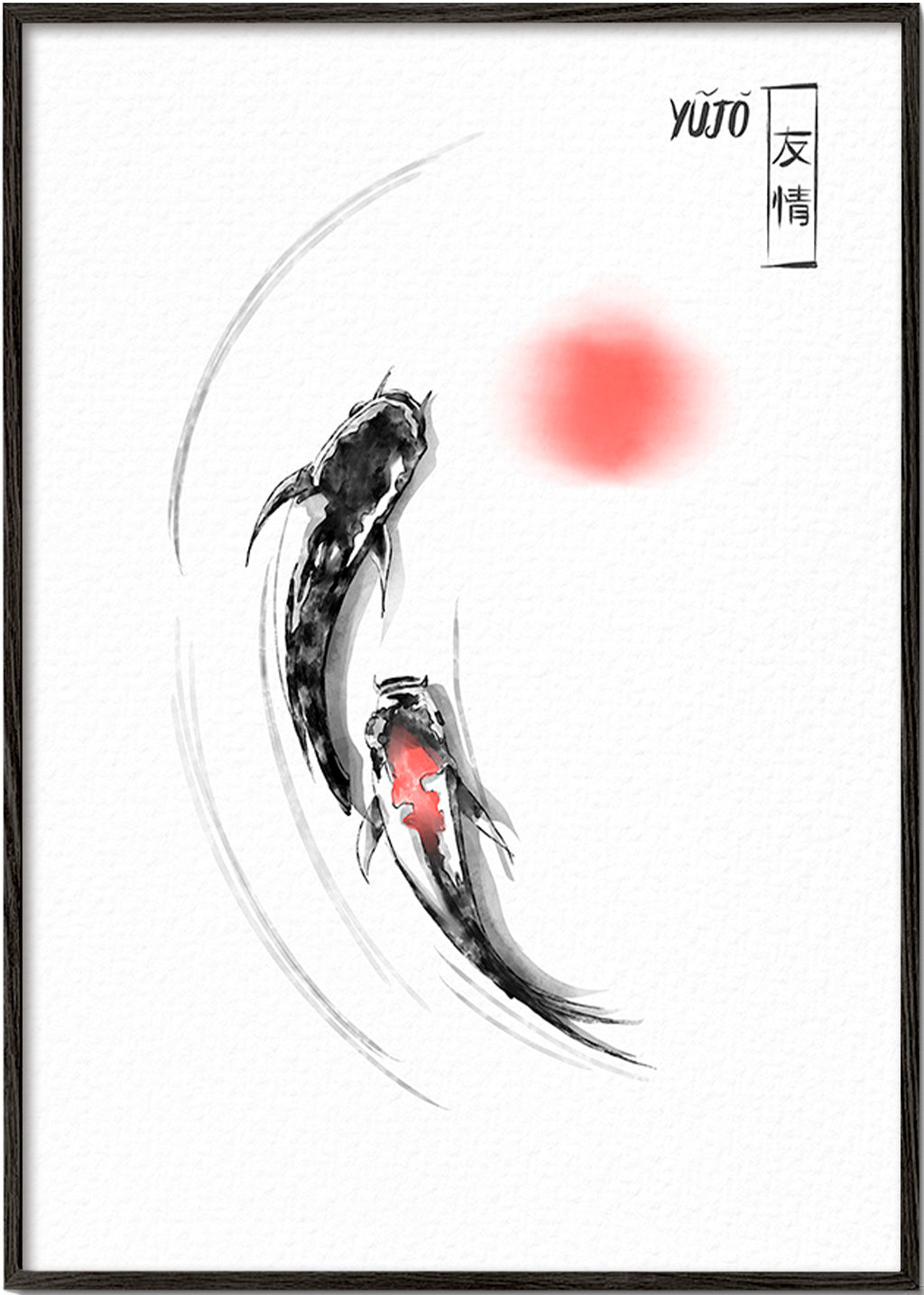 Ilustración koi japonesa minimalista – Black Frame