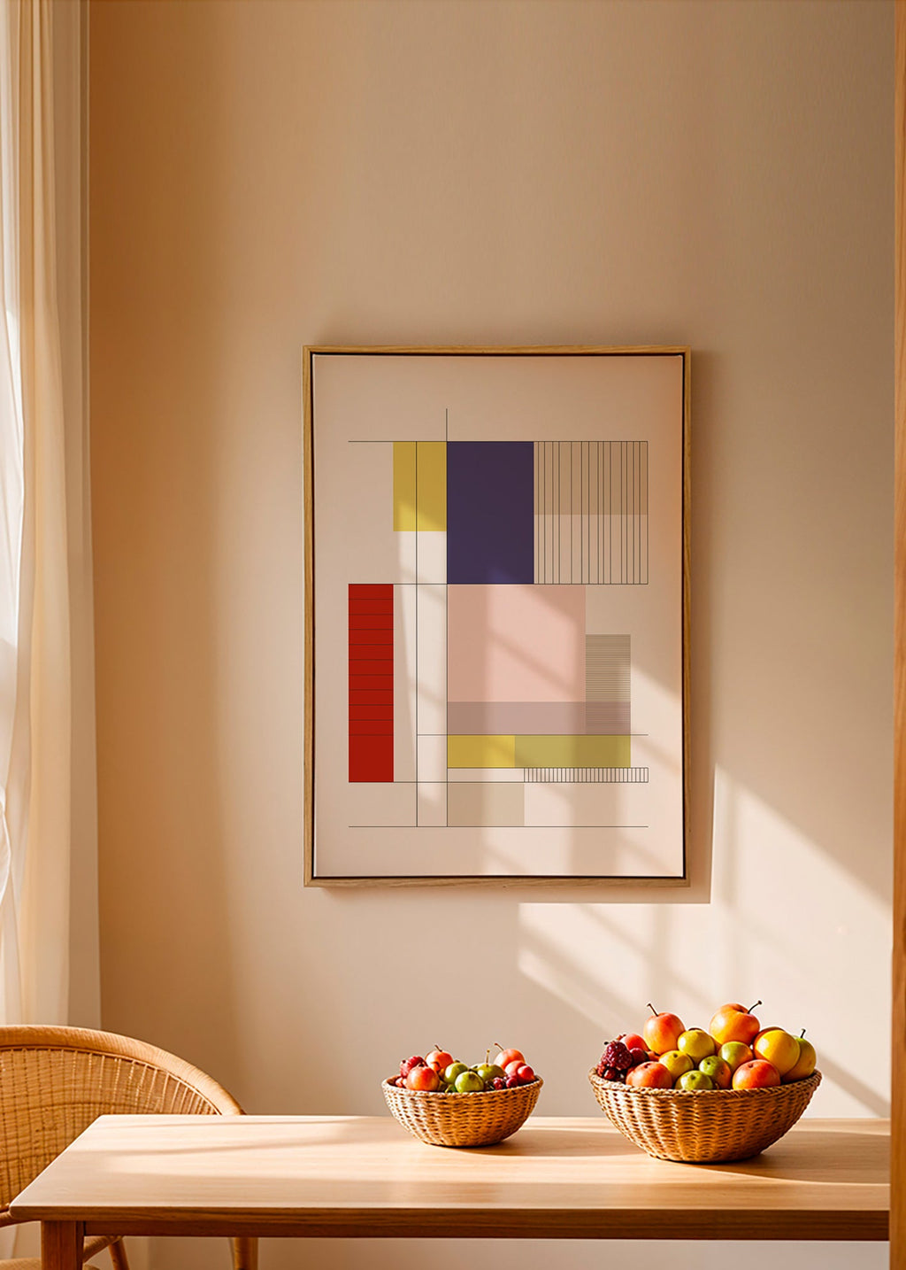 Cuadro geométrico con bloques y líneas – Canvas2