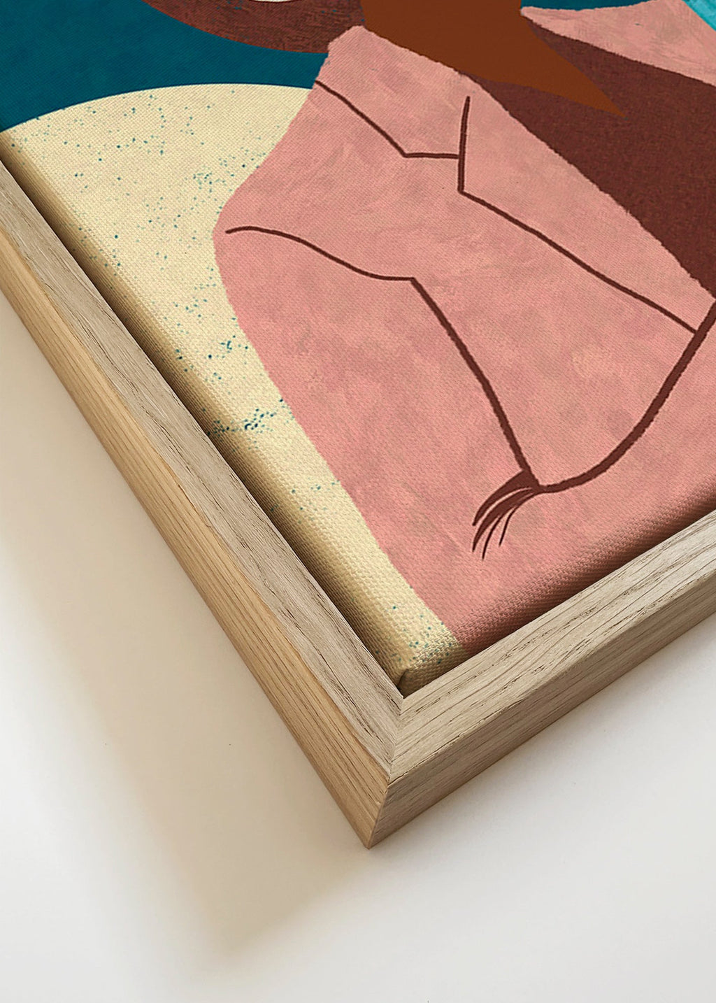 Ilustración de músico con instrumento de viento – Canvas detail