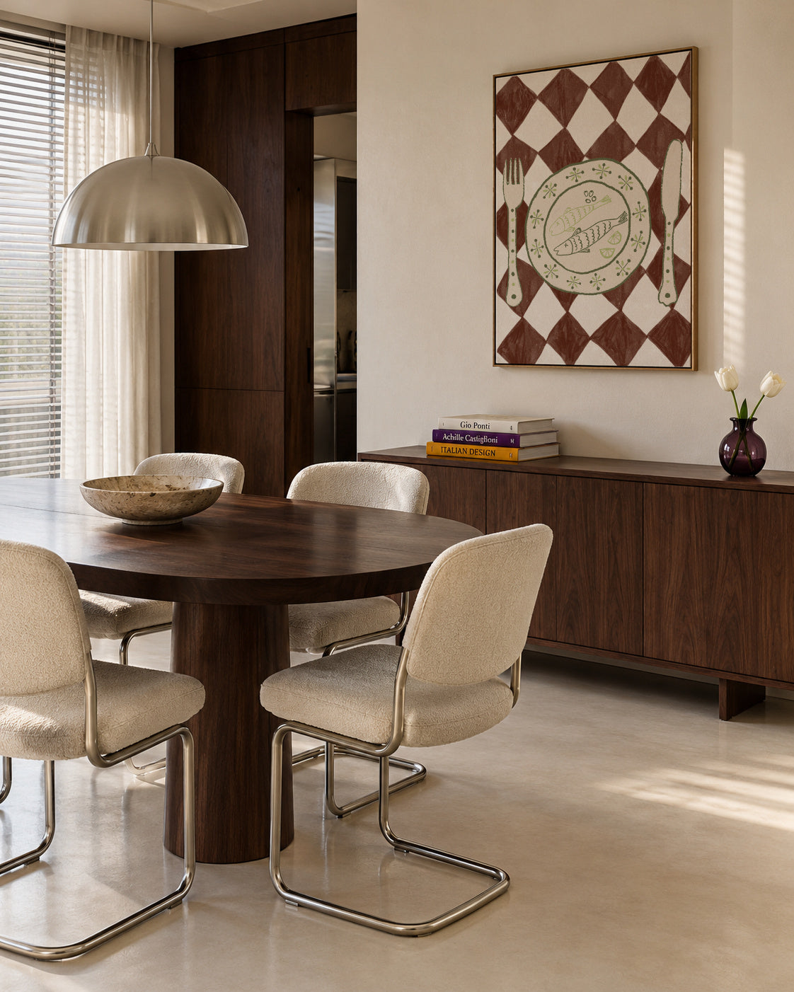 DINNER - Framed canvas in an interior