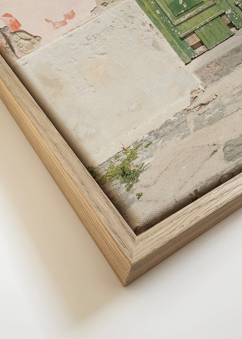 The Green Door - Framed canvas detail