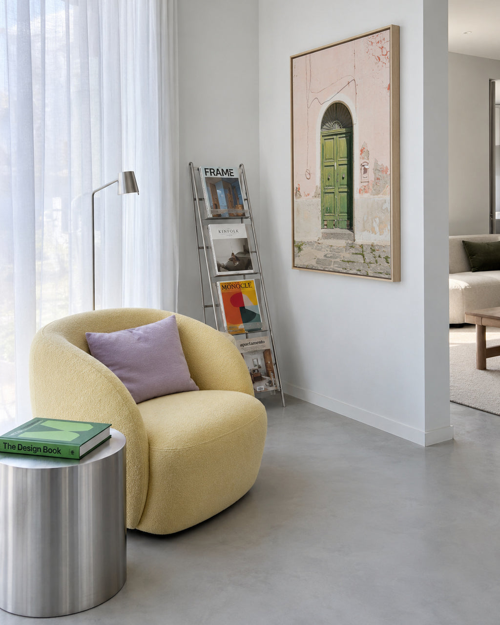 The Green Door - Framed canvas in an interior