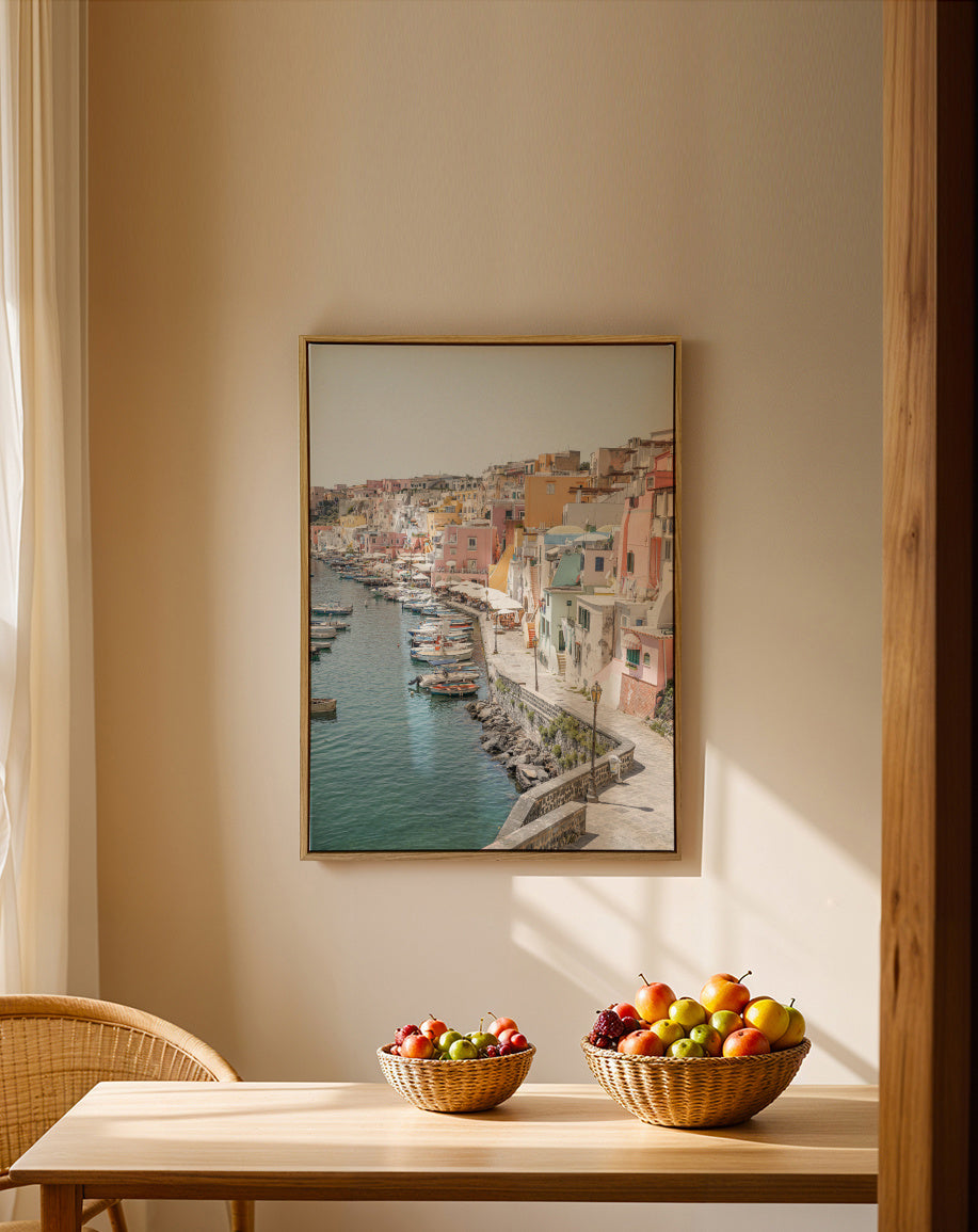 Procida Island - Framed canvas in an interior