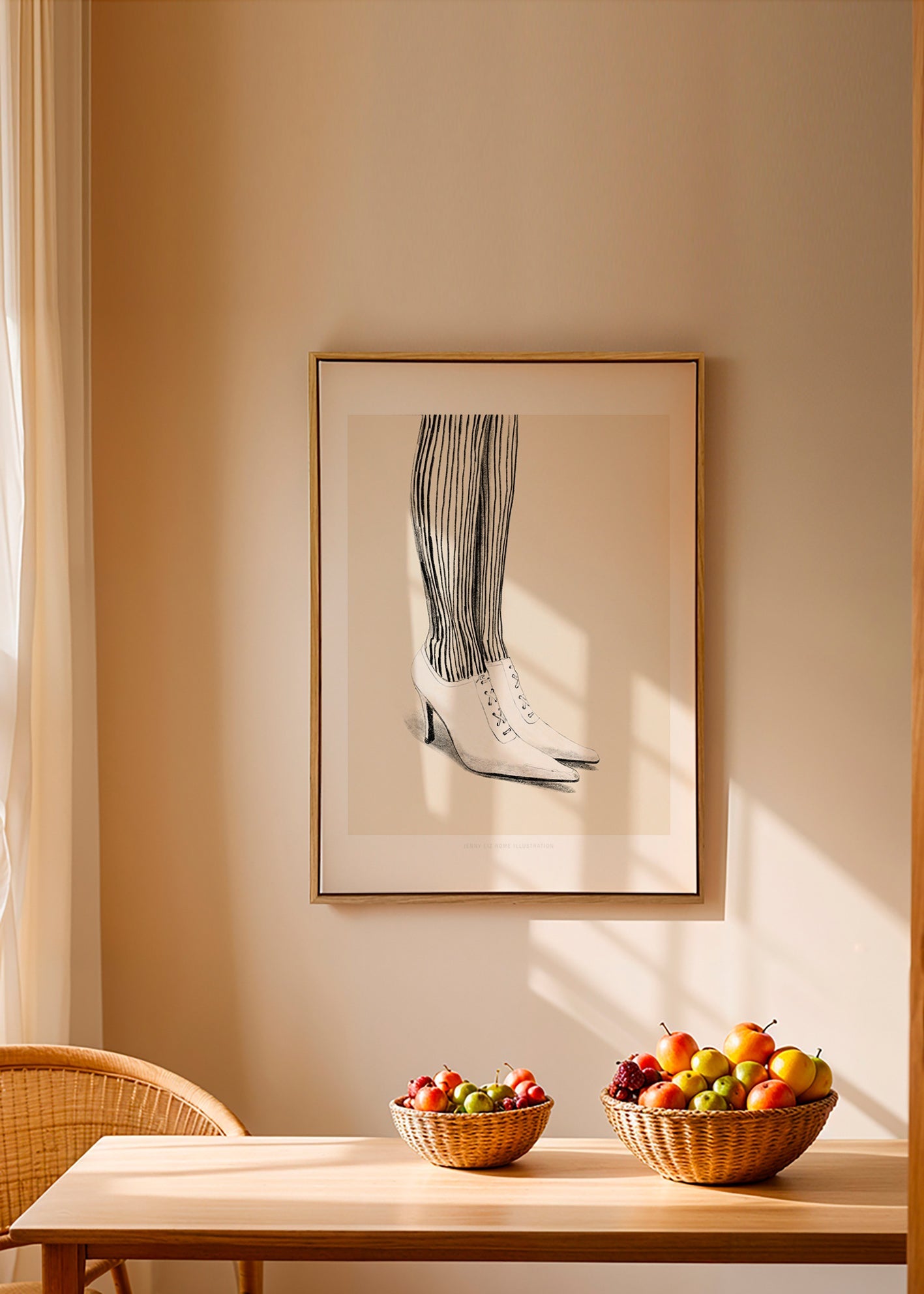 Ilustración botas rayadas vintage – Canvas1