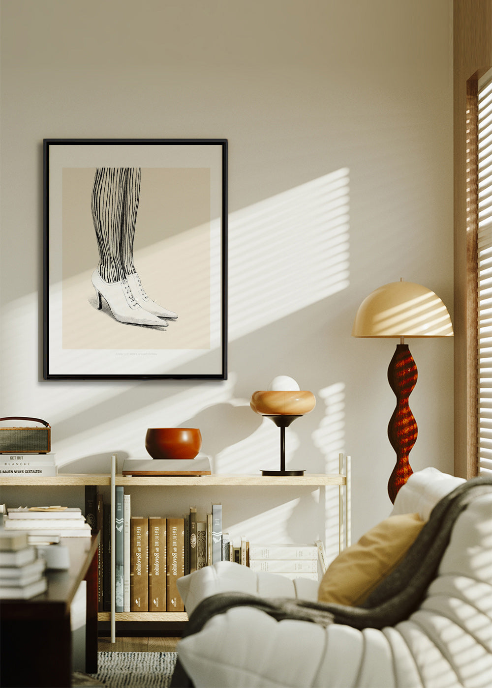 Ilustración botas rayadas vintage – Canvas2