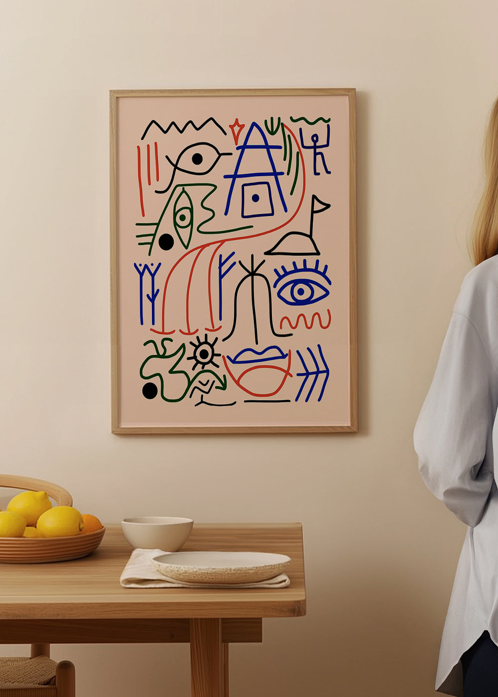 Ilustración de símbolos lineales multicolor – Product1