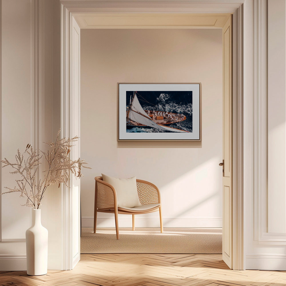 Fotografía aérea de velero en alta mar – Canvas1