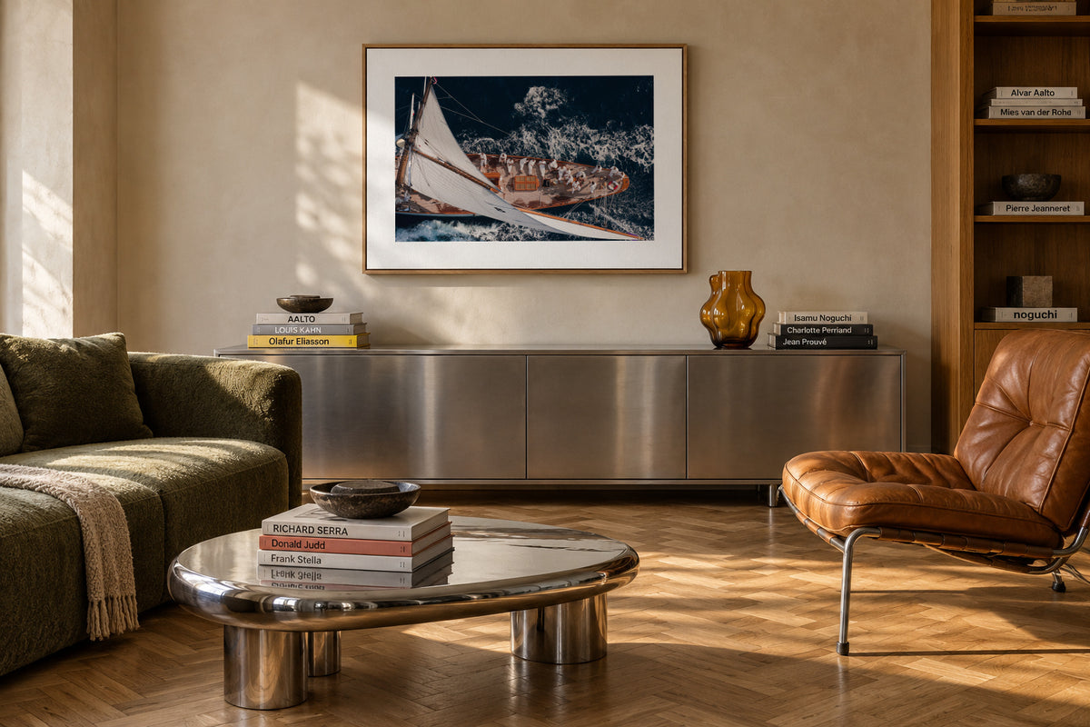 Above Moonbeam - Framed canvas in an interior