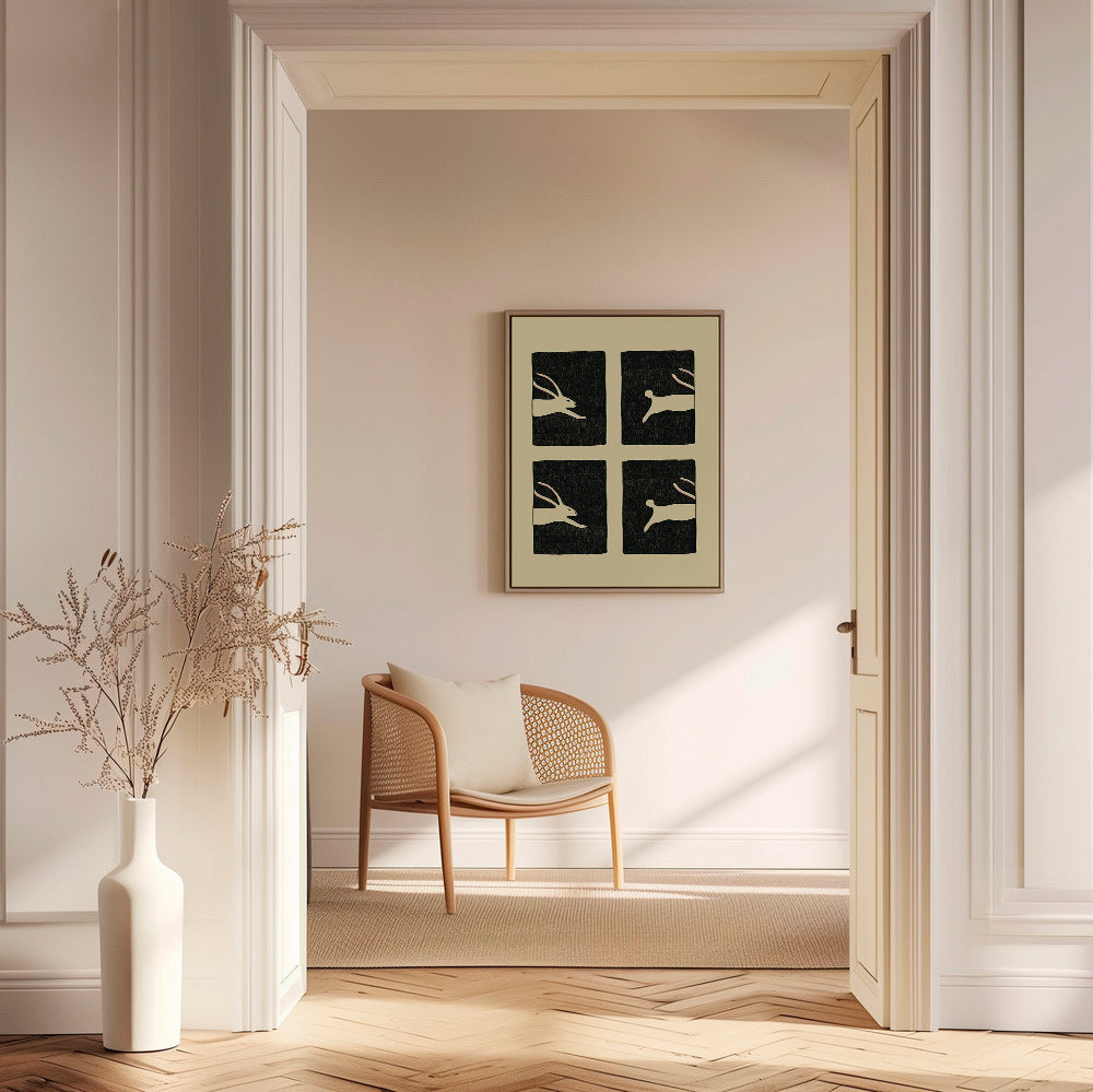 Cuadro con conejos repetidos en paneles – Canvas2