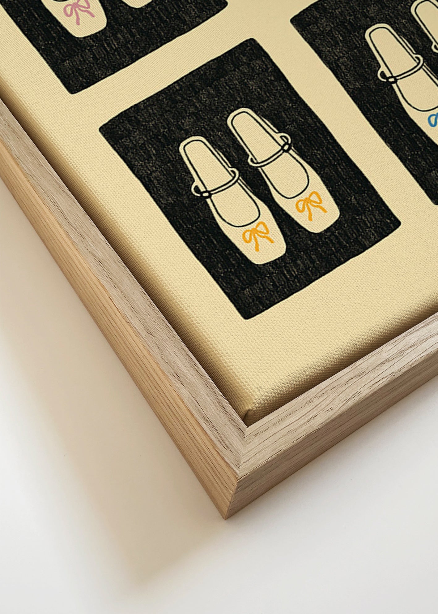 Ilustración de zapatos con lazo repetidos – Canvas detail