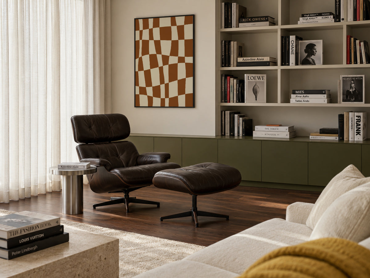Minimal Checkerboard - Framed poster in an interior