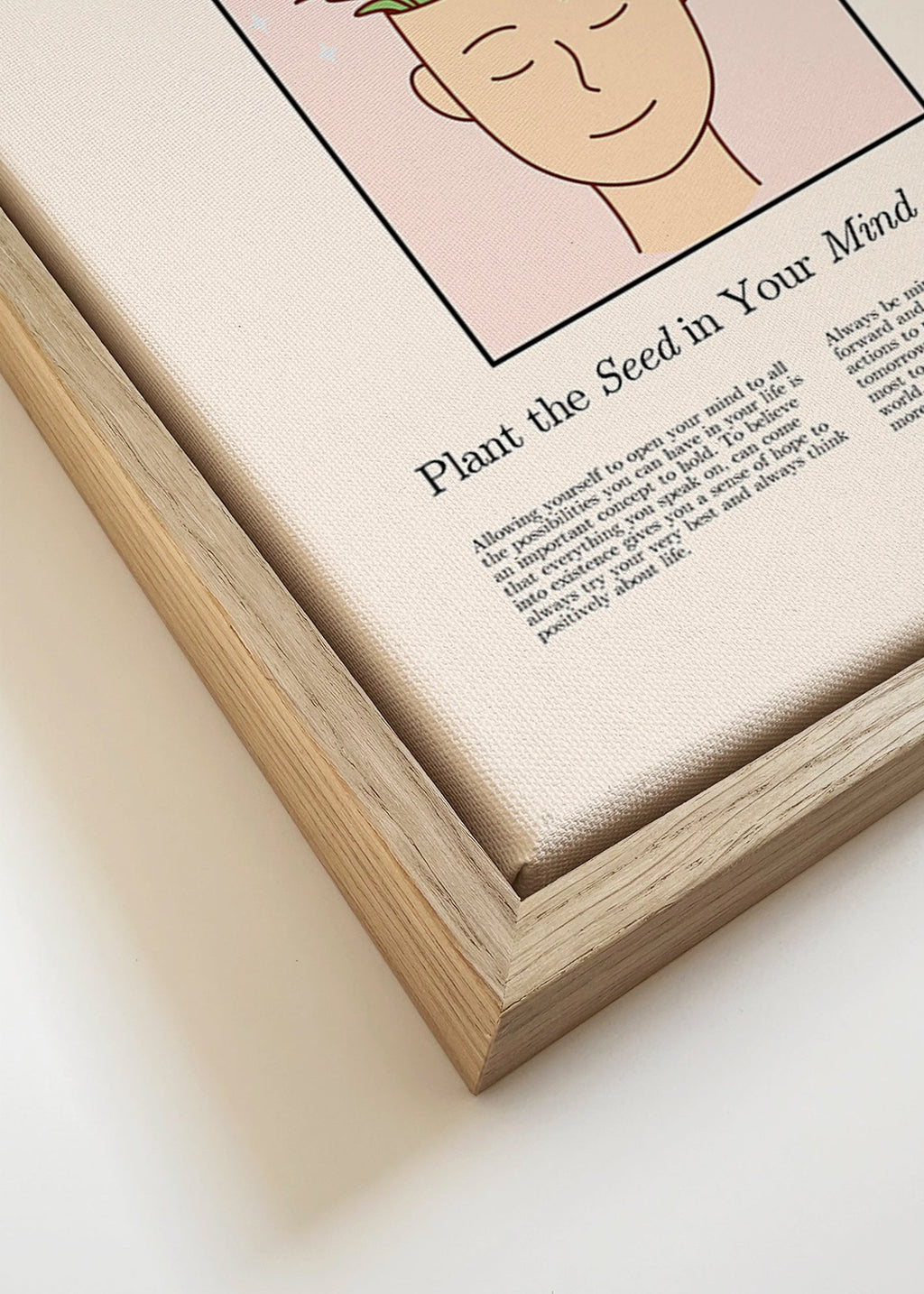 Ilustración cabeza con plantas – Canvas detail