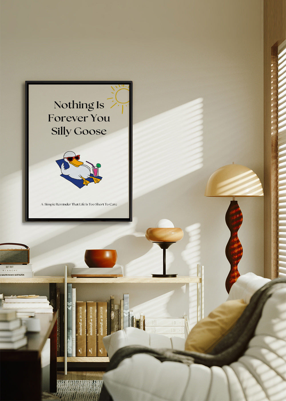 Cuadro ganso ilustrado con frase divertida – Canvas2