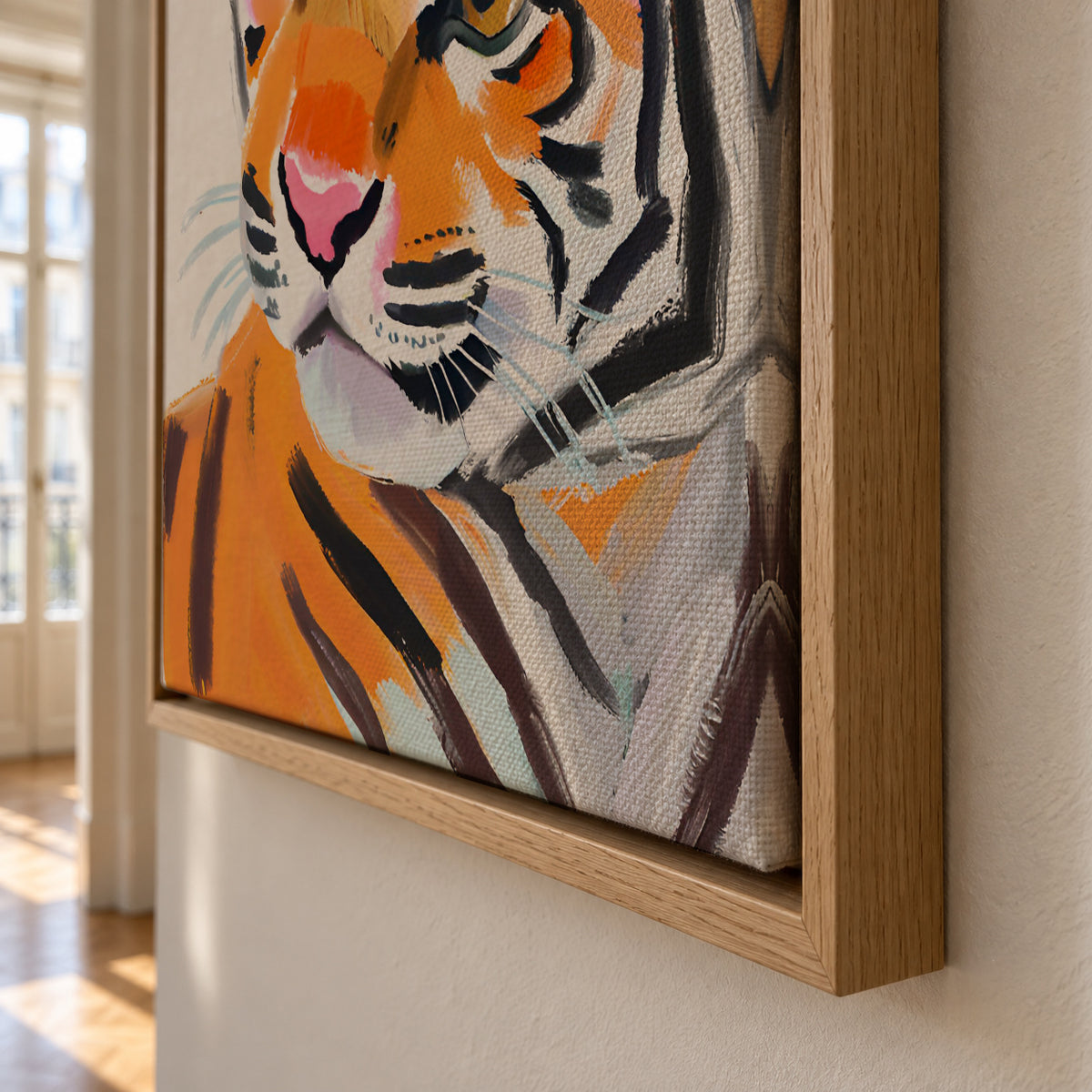 Tiger - Framed canvas detail