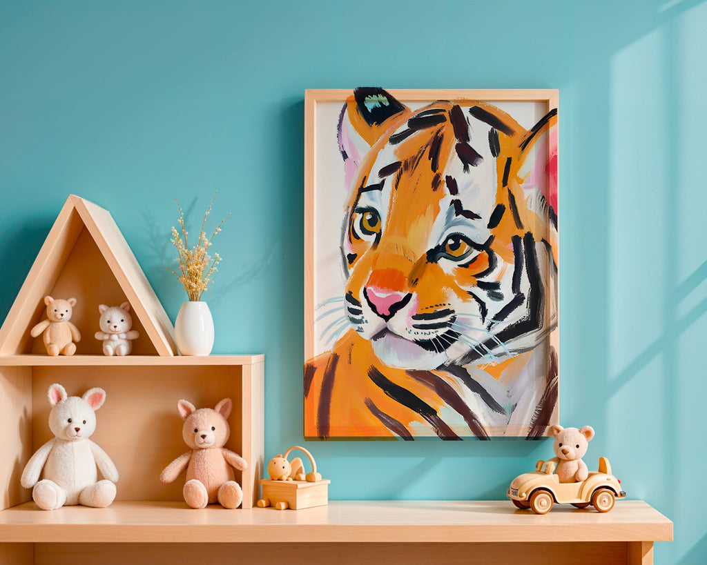 Cuadro tigre ilustrado en primer plano – Product2