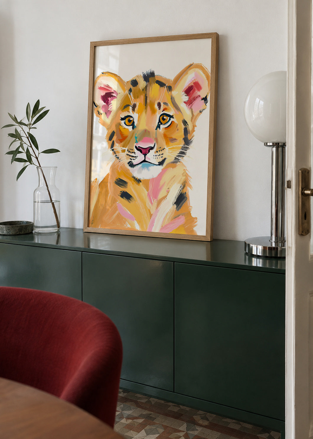 Tigerbaby - Framed poster in an interior
