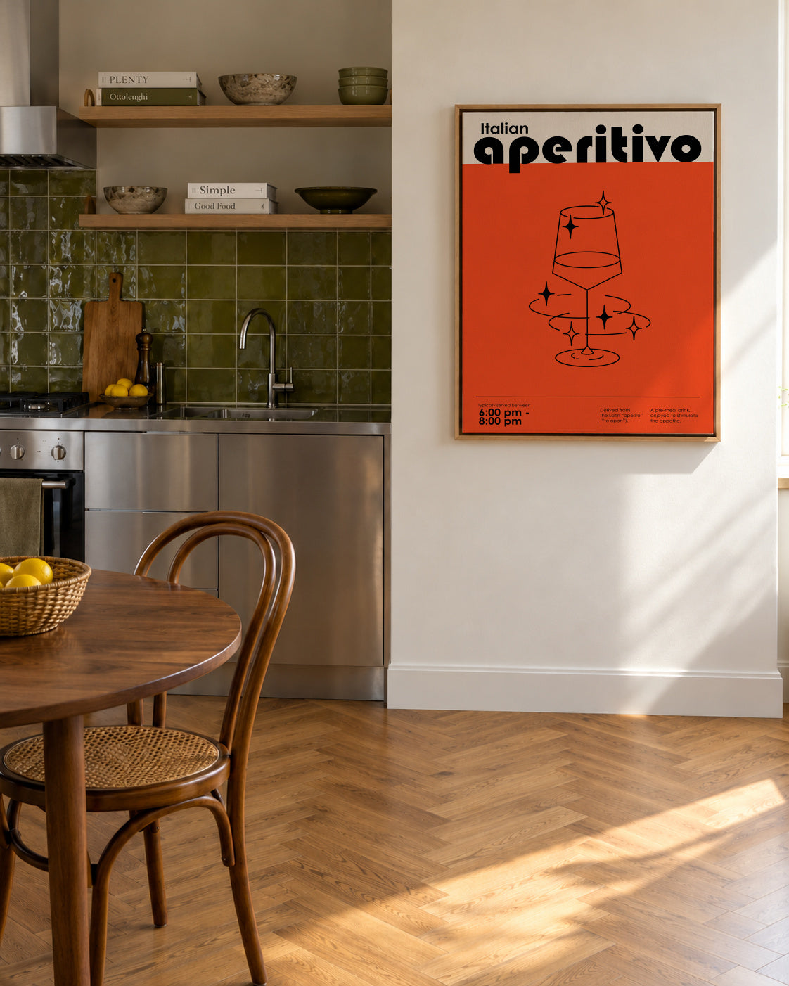 Italian Aperitivo - Framed canvas in an interior