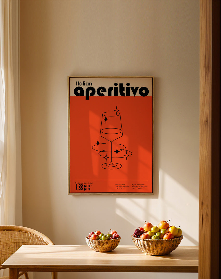 Italian Aperitivo - Framed canvas in an interior
