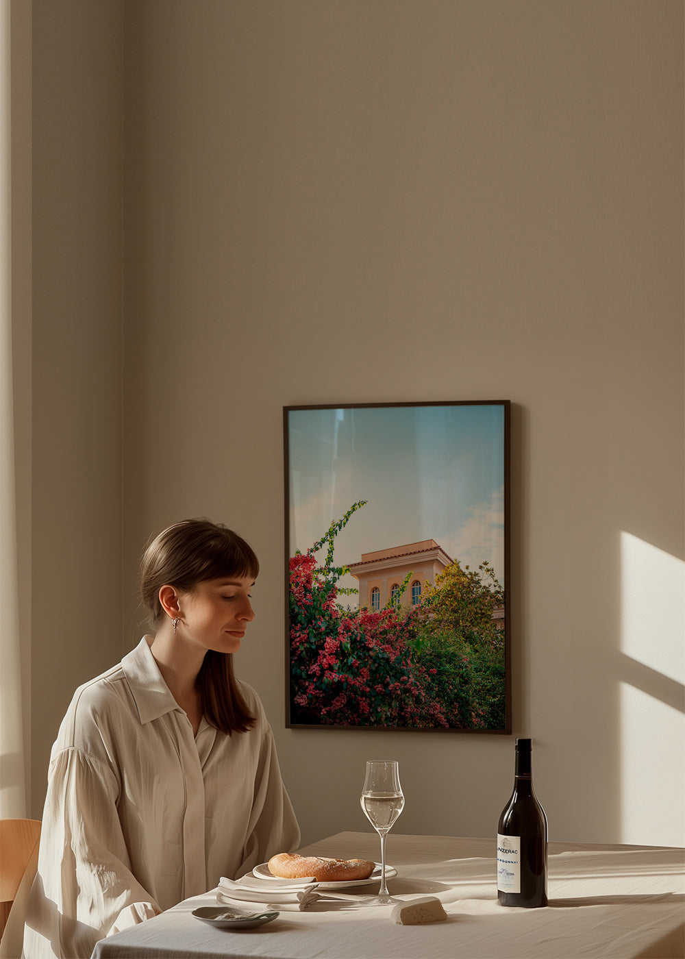 Lámina botánica con fachada y buganvillas – Product2