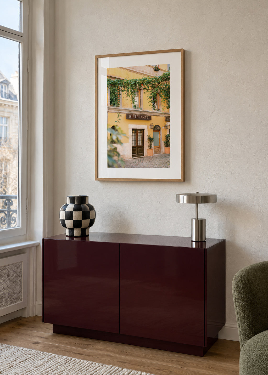 Ristorante Trastevere Rome - Framed poster in an interior