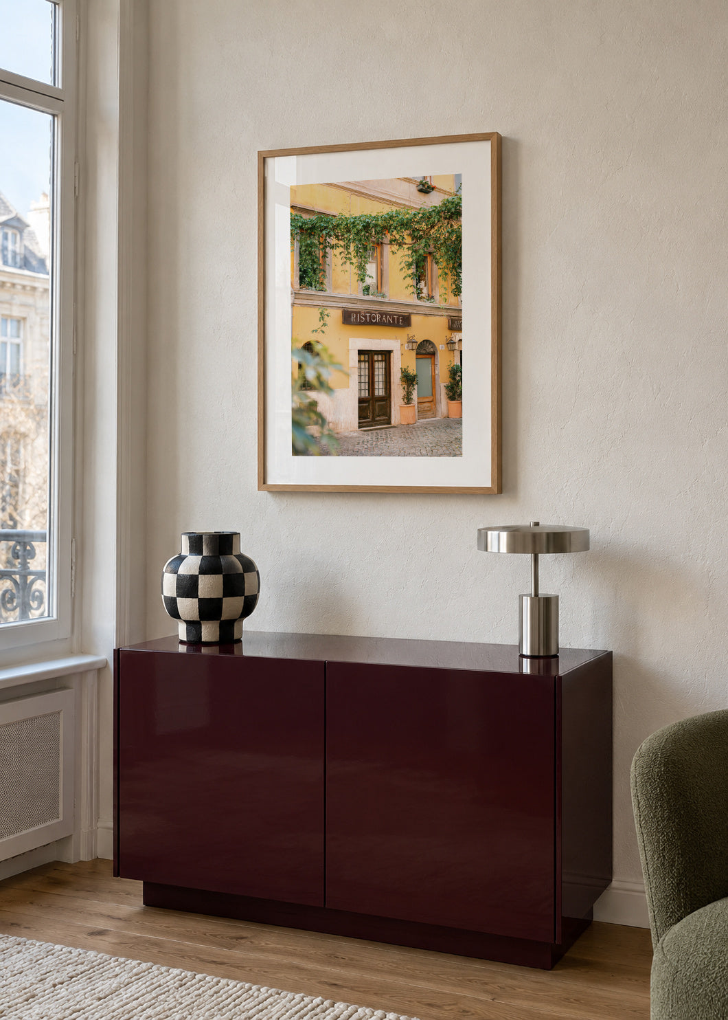 Ristorante Trastevere Rome - Framed poster in an interior