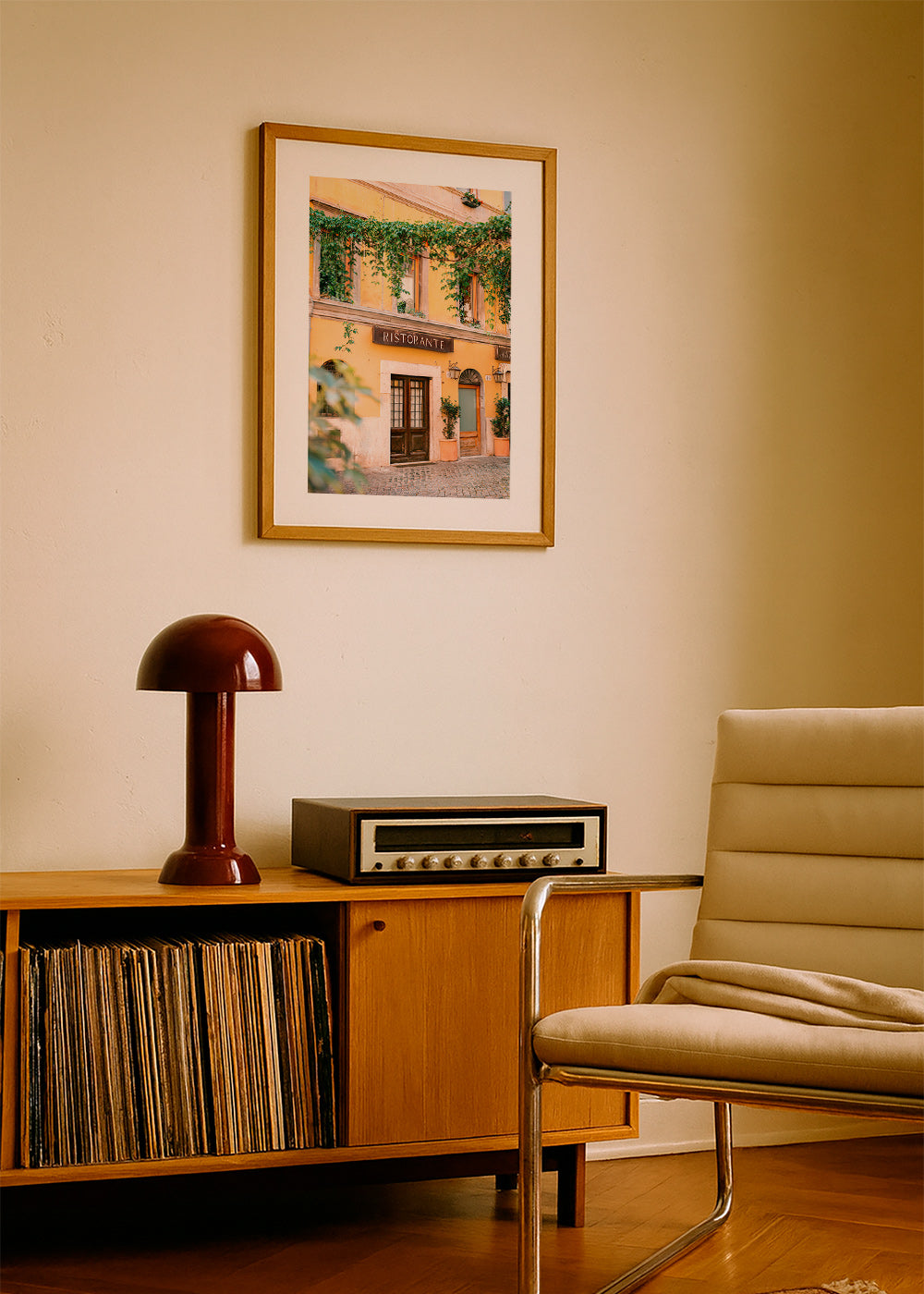 Cuadro de cocina con fachada de ristorante en amarillo – Product2