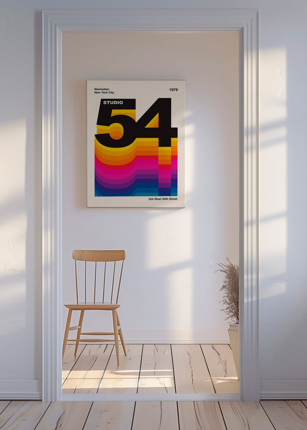 Cuadro vintage Studio 54 con ondas de color – Canvas