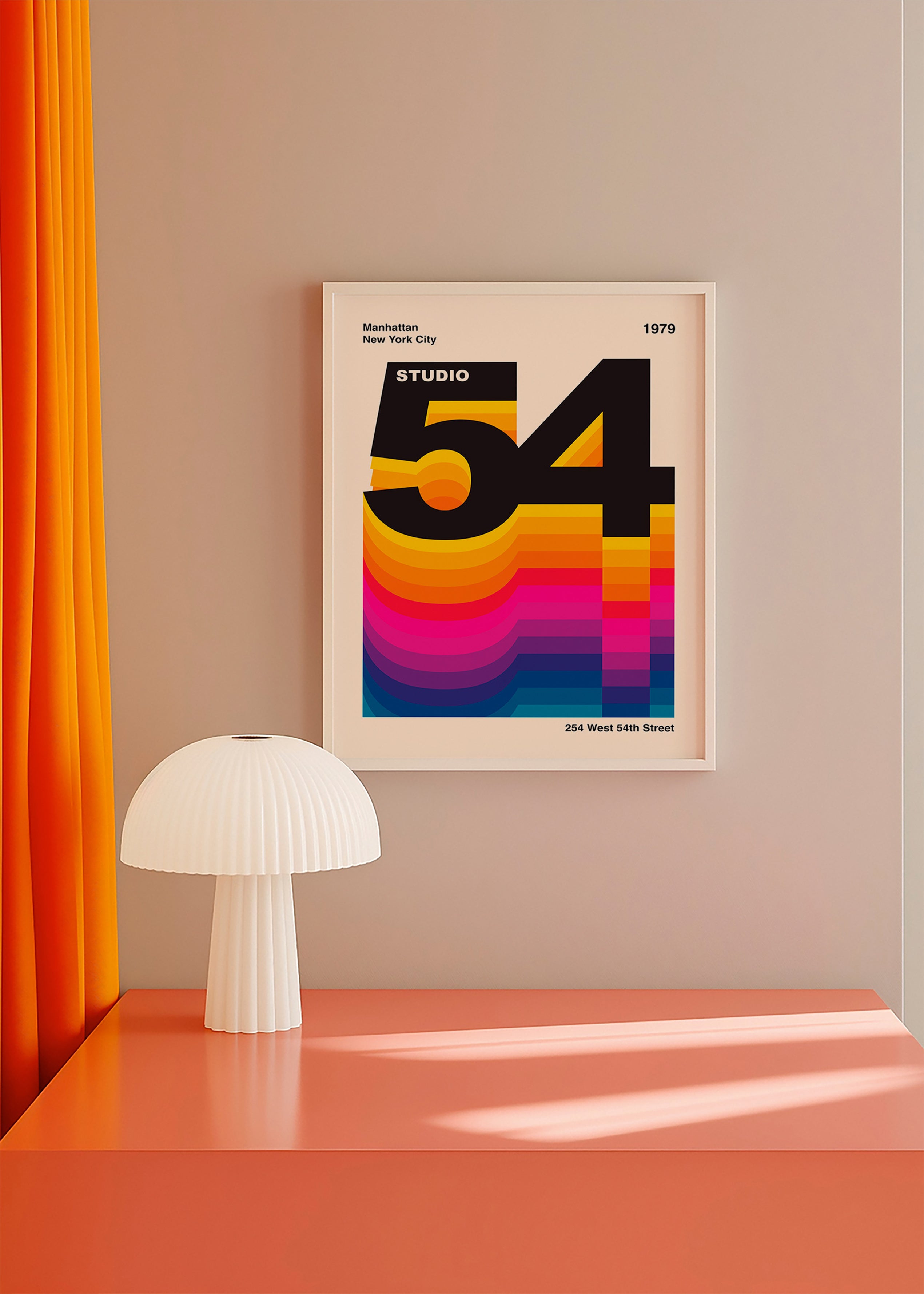 Cuadro vintage Studio 54 con ondas de color – Product2