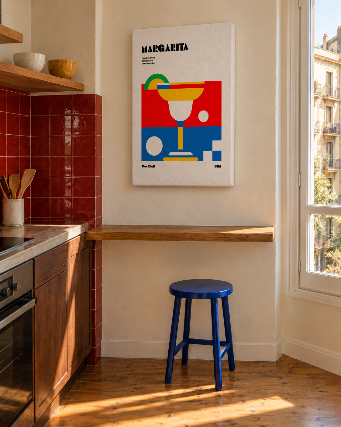 Margarita Bauhaus Cocktail - Unframed canvas in an interior