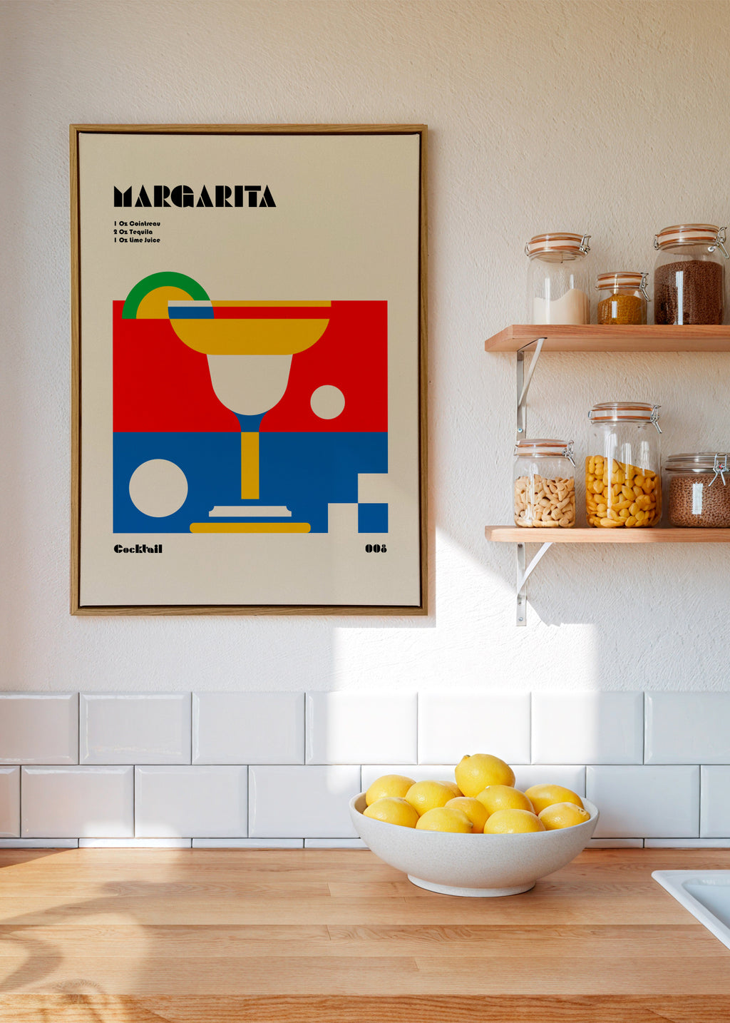 Margarita Bauhaus Cocktail - Framed canvas in an interior