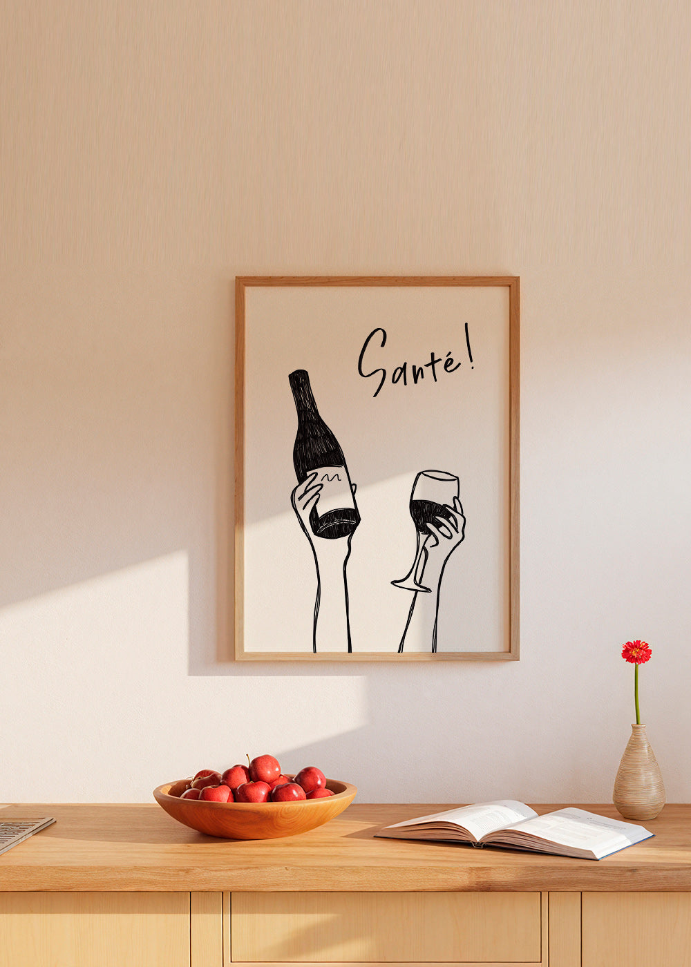 Cuadro de cocina con botella y copa – Product3