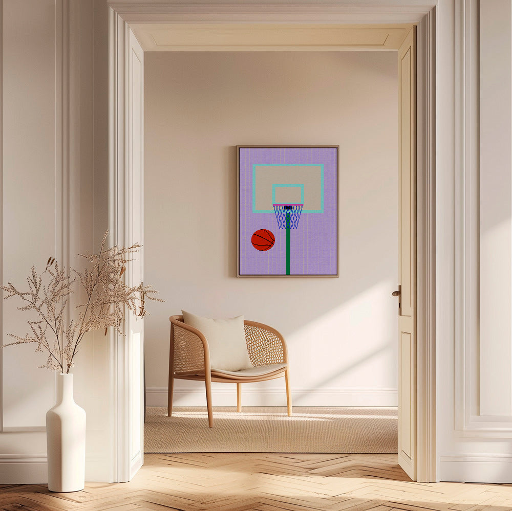 Cuadro deportivo baloncesto ilustrado vertical – Canvas1