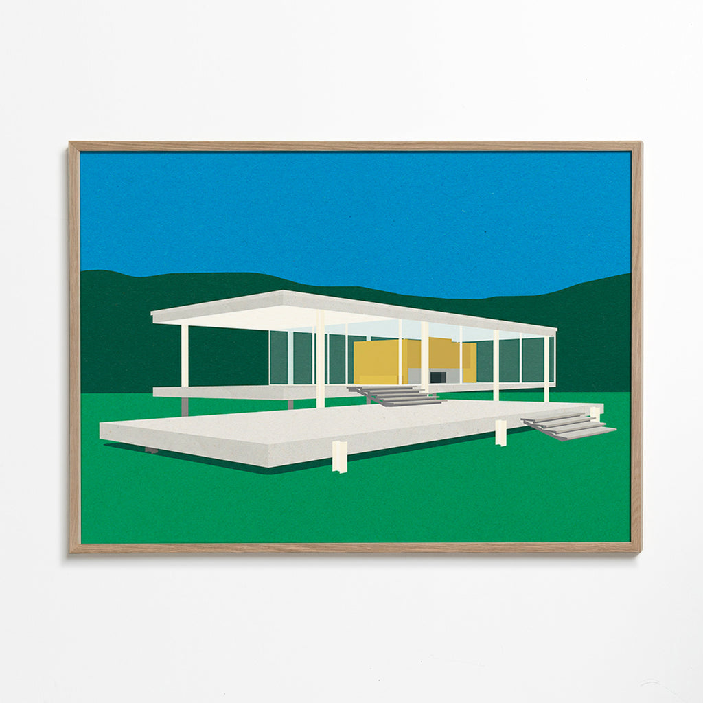 Ilustración arquitectónica de casa moderna minimalista – Oak Frame