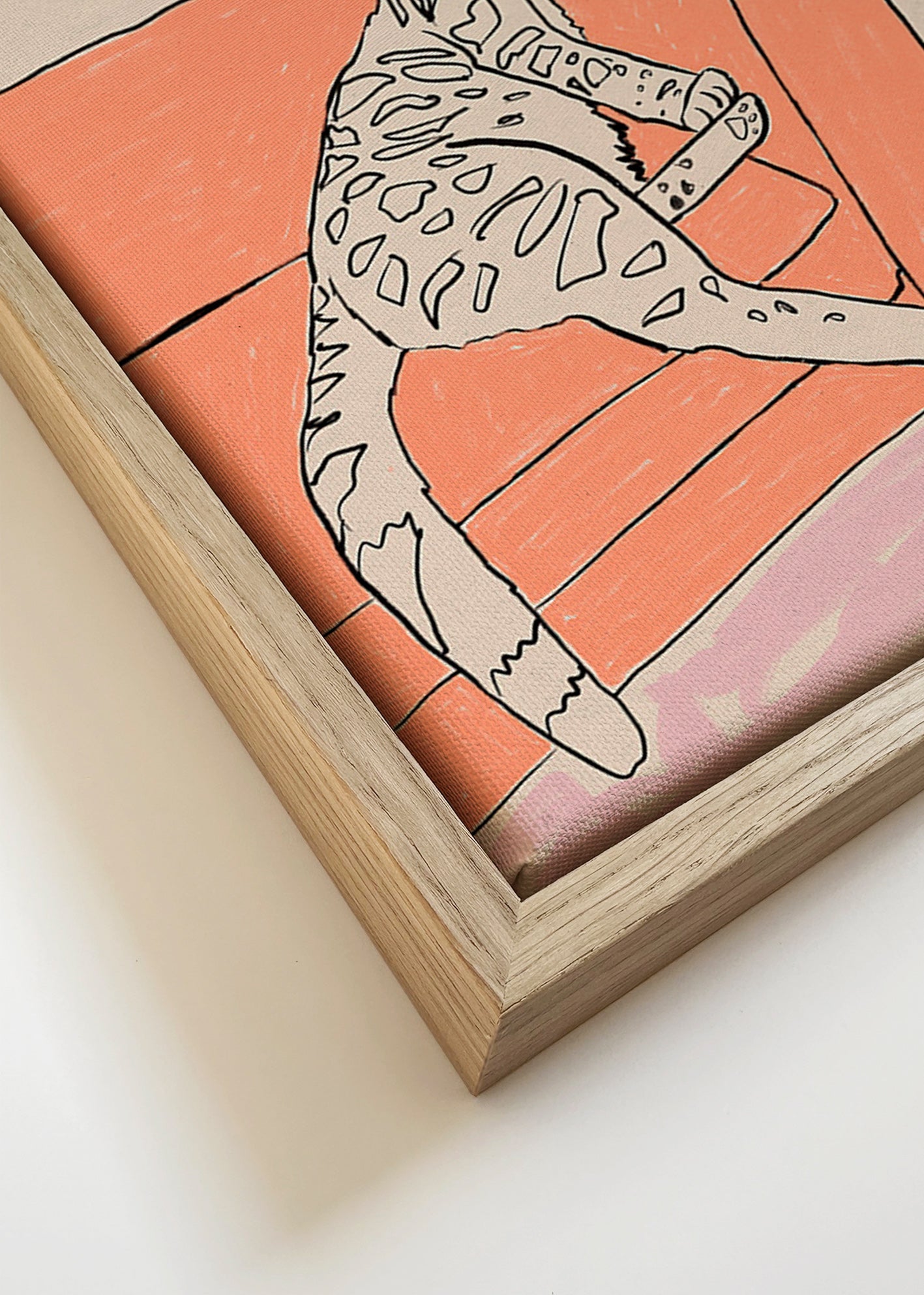 Cuadro de cocina: gato con cóctel sobre sofá – Canvas detail