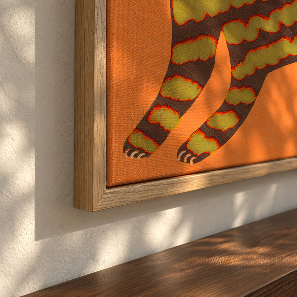 Cat with stripes - Framed canvas detail