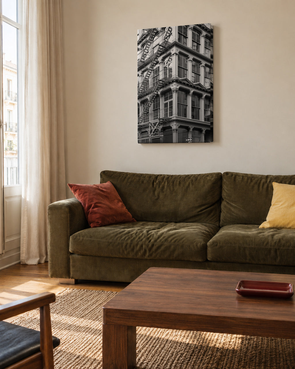 Urban Geometry - Unframed canvas in an interior
