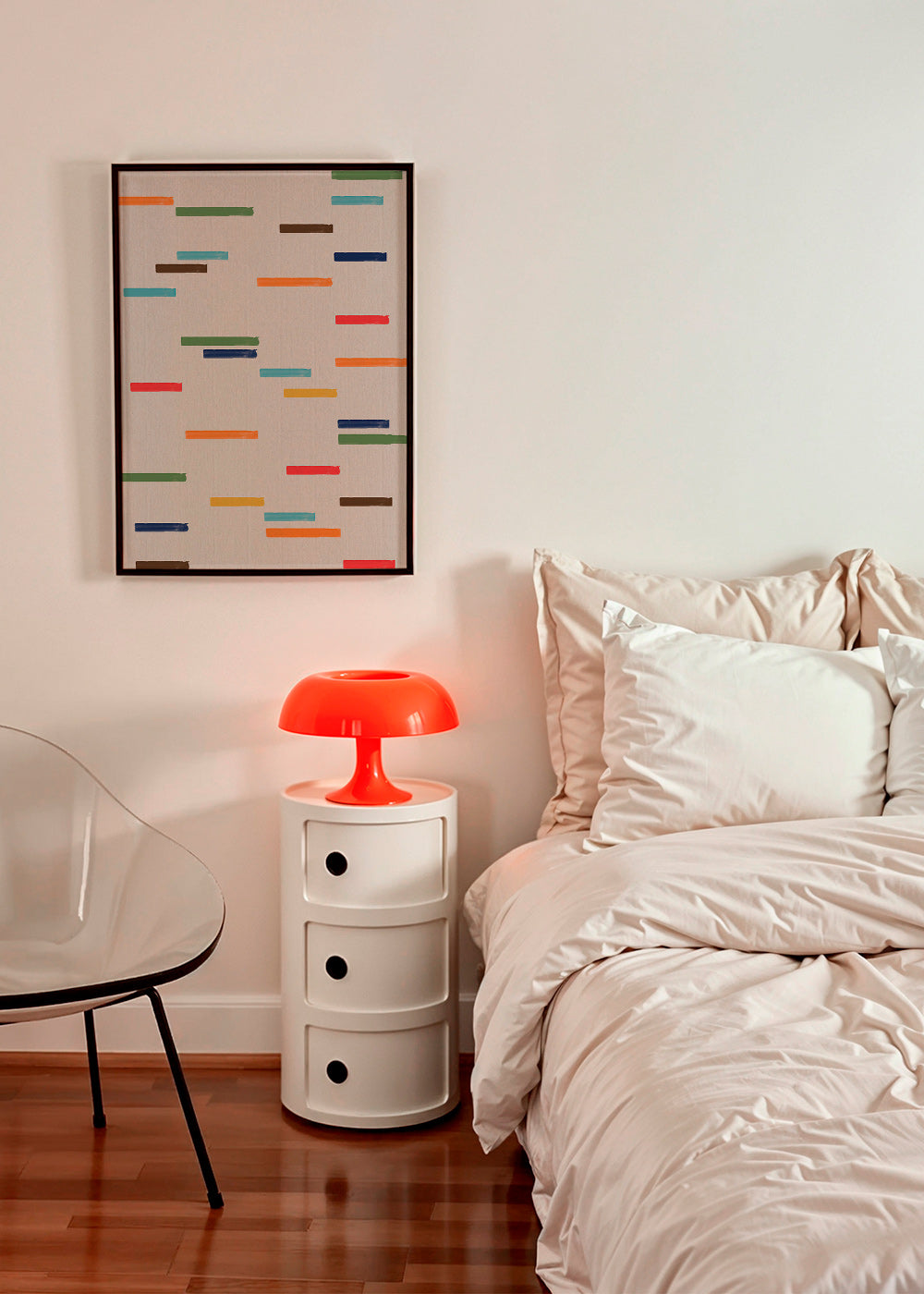 Cuadro abstracto con rayas flotantes – Product1